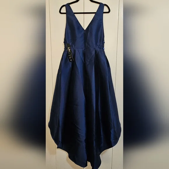 LuLus Navy Blue Beaded High-Low Maxi Dress NWT Size M